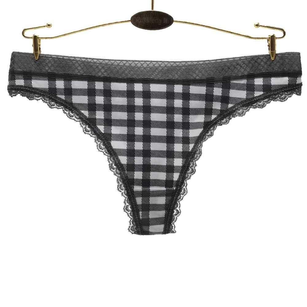 Damskie koronkowe stringi seksowne bawełniane majtki z niskim stanem kobiece stringi wygodna bielizna oddychające kalesony 6 sztuk/partia