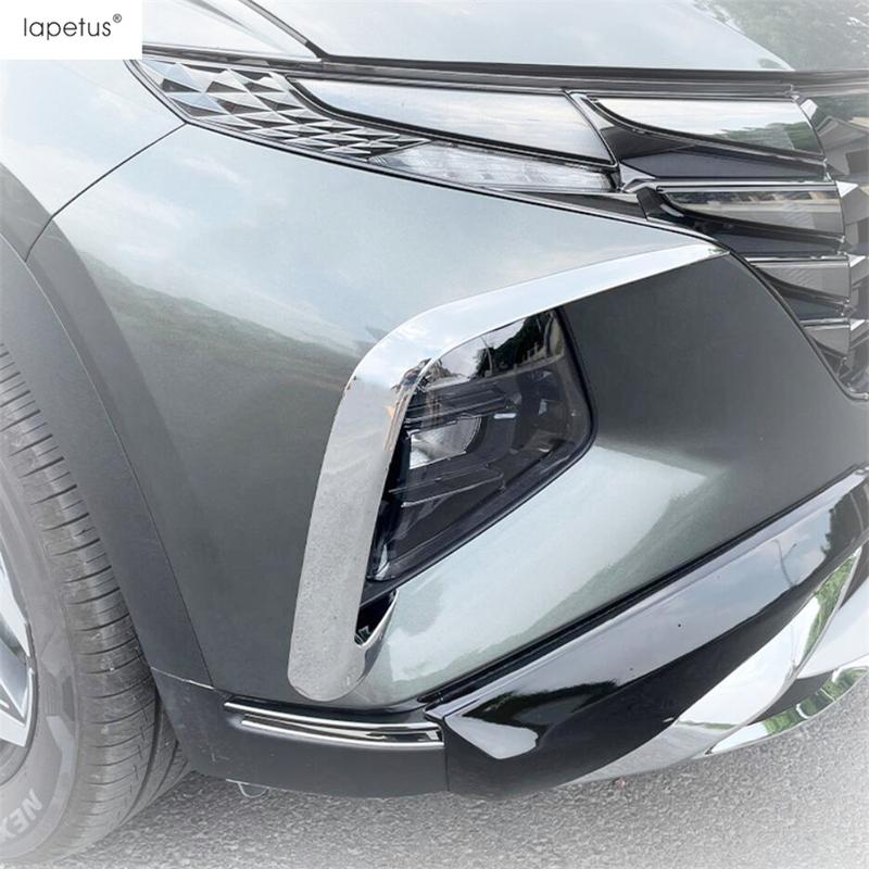 For Hyundai Tucson NX4  -  Front Fog Light Lamp Eyebrow Eyelid Strip Cover Trim ABS Chrome / Black Accessories Exterior