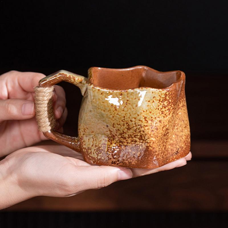 Stoneware Mug 250ml Handmade Pottery Mugs Ceramic Coffee Cups Portable Water Cup Aesthetic Mug For Coffee Tea Juice Hot Ice