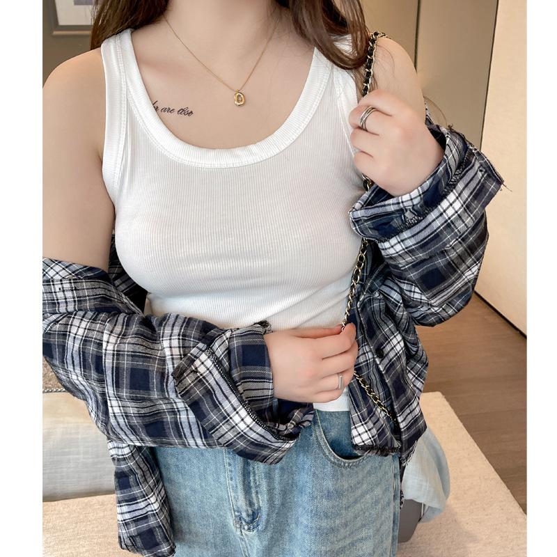 Popular Threaded Knitted Large Size Camisole for Women, Summer Suit with Fashionable Slim Hot Girl Top That Can Be Worn Outside
