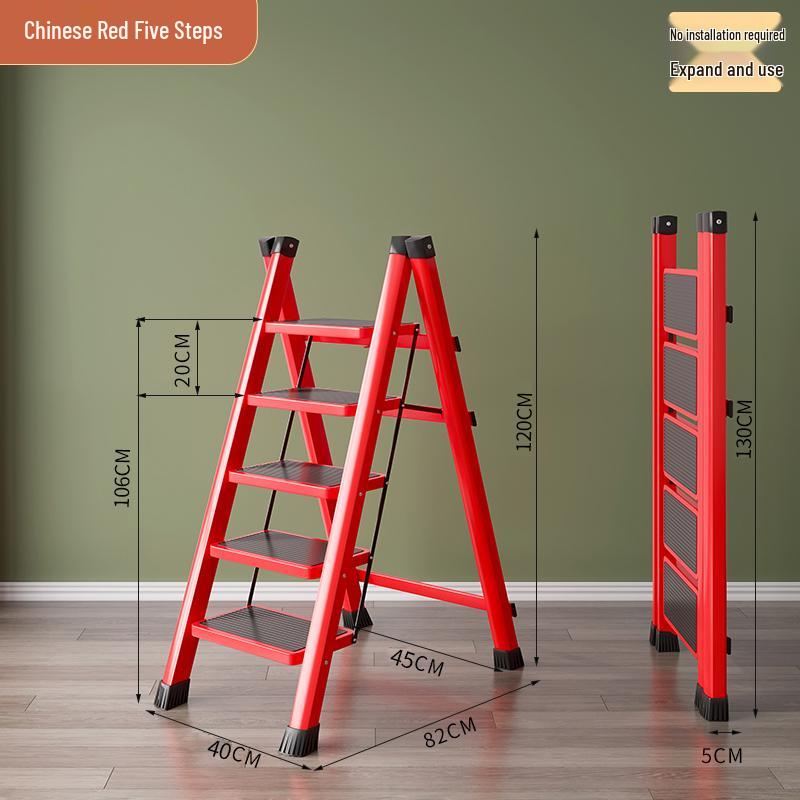 Multifunctional Folding Telescopic Indoor A-Frame Ladder, Portable 4-Step Household Climbing Ladder