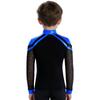 Boys V Neck Long Sleeve Shiny Metallic Color Block Figure Skating Top