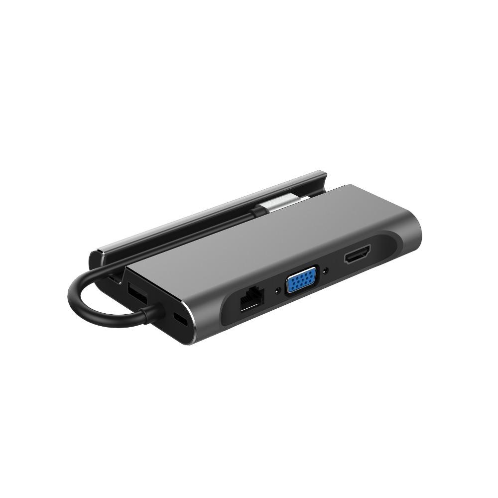 

8 в 1 USB C Hub многопортовый адаптер с HDMI USB 3.0 портами для ноутбука телефона Type C док-станция 7-in-1 TypeC
