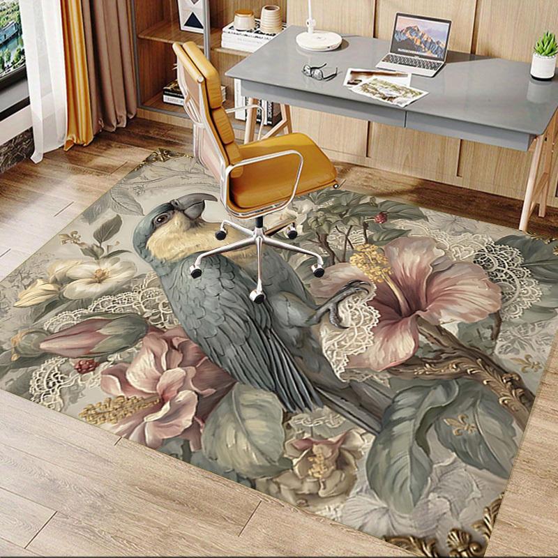 1PC Parrot Flowers Non-Slip Floor Carpet Compatible for Office&Living Room&Bedroom&Dining room - Soft & Pattern-G0391