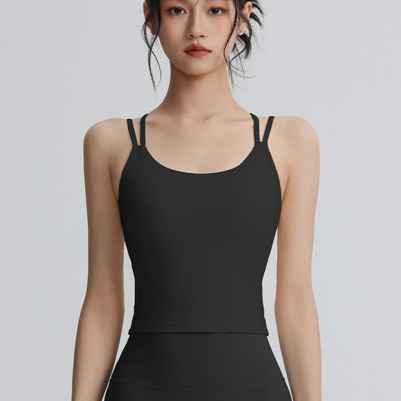 Women s Sports Camisole Bra with Padded Cups: Shock Absorption, Anti-Sag, Beautiful Back Design