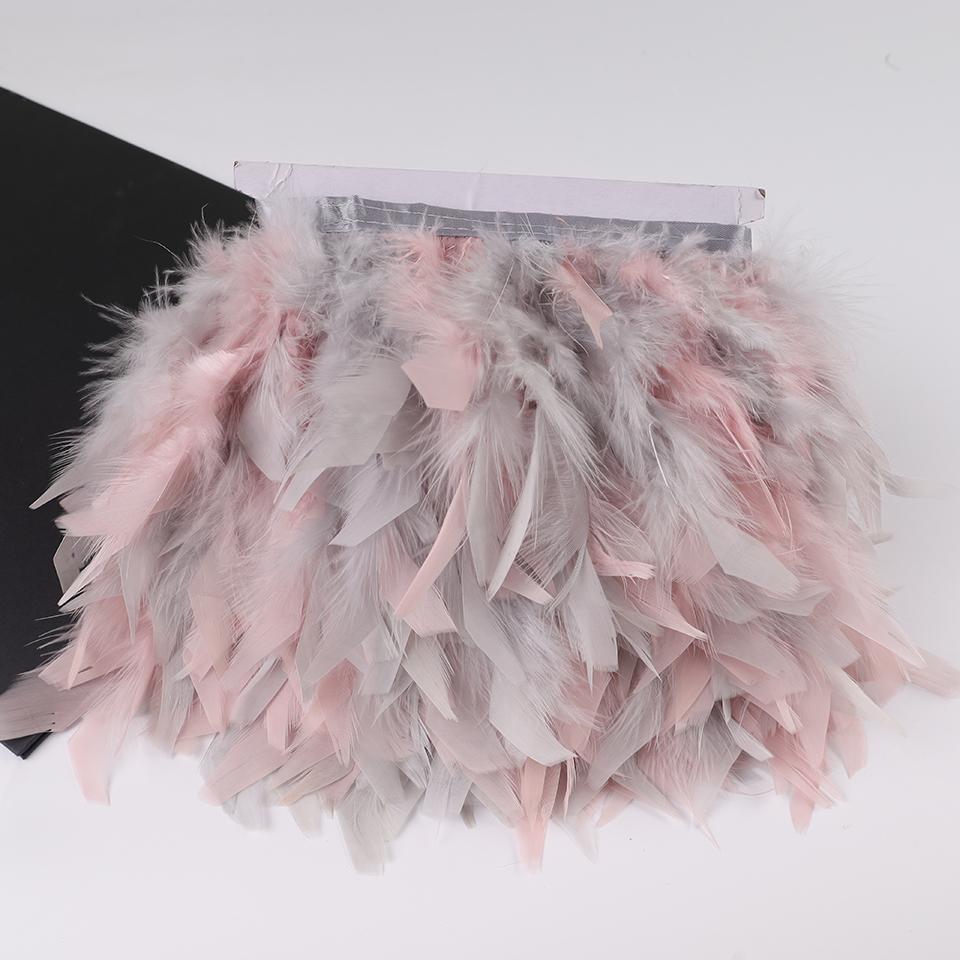 Feather10Meters Turkey Feather Trim Fringe 10-15CM Marabou Feathers Ribbon Handicrafts Clothes Dress Sewing Plumes Decoration