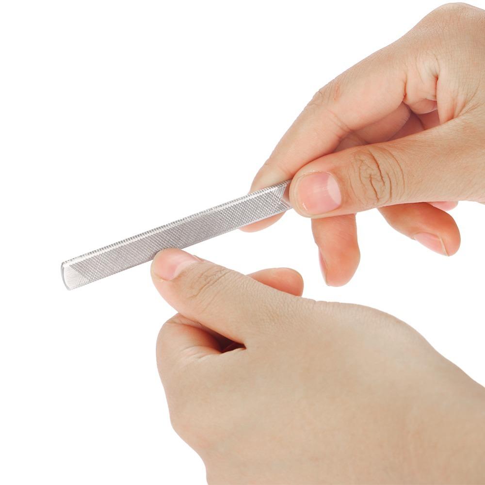 5pcs Use On All Four Sides Stainless Steel Nail File Double Sided Nail Buffer Home Use