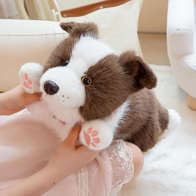 40/50CM Four Colours Border Collie Collar Style Plush Toys Soft Stuffed Puppy Doll Funny Accompany Toys for Kids Gifts