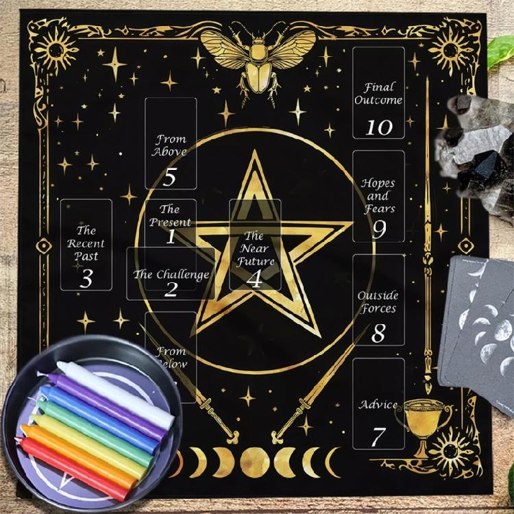 Reading Card Astrologys Tablecloth Altars Cloth Square Divinations Cards Table Cloth Witchcrafts Deck Cloth Enduring