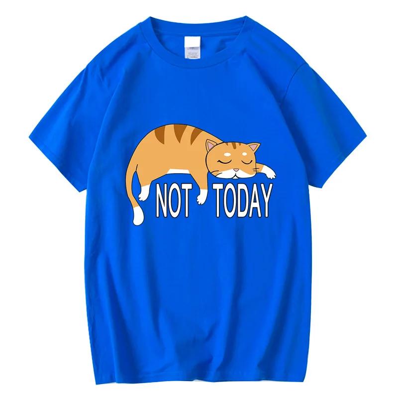 

Летняя мужская футболка высокого качества 100% хлопок забавный ленивый кот принт повседневные крутые свободные футболки с круглым вырезом с графикой для мужчин топы 3XL
