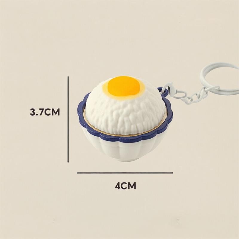 Mini Gourmet Keychain Decompression Toy Anxiety Relief Toy Fried Egg Burger Sushi Avocado Durian Pendant Bag Backpack Decor