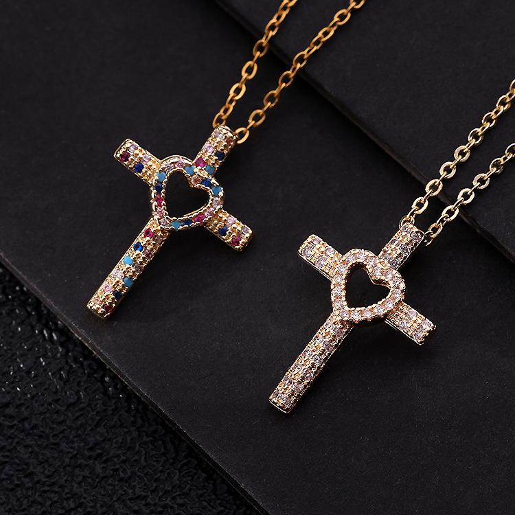 Diamond Cross Love Necklace Light Luxury High-end Niche Versatile Clavicle Chain Exquisite Accessories for Women