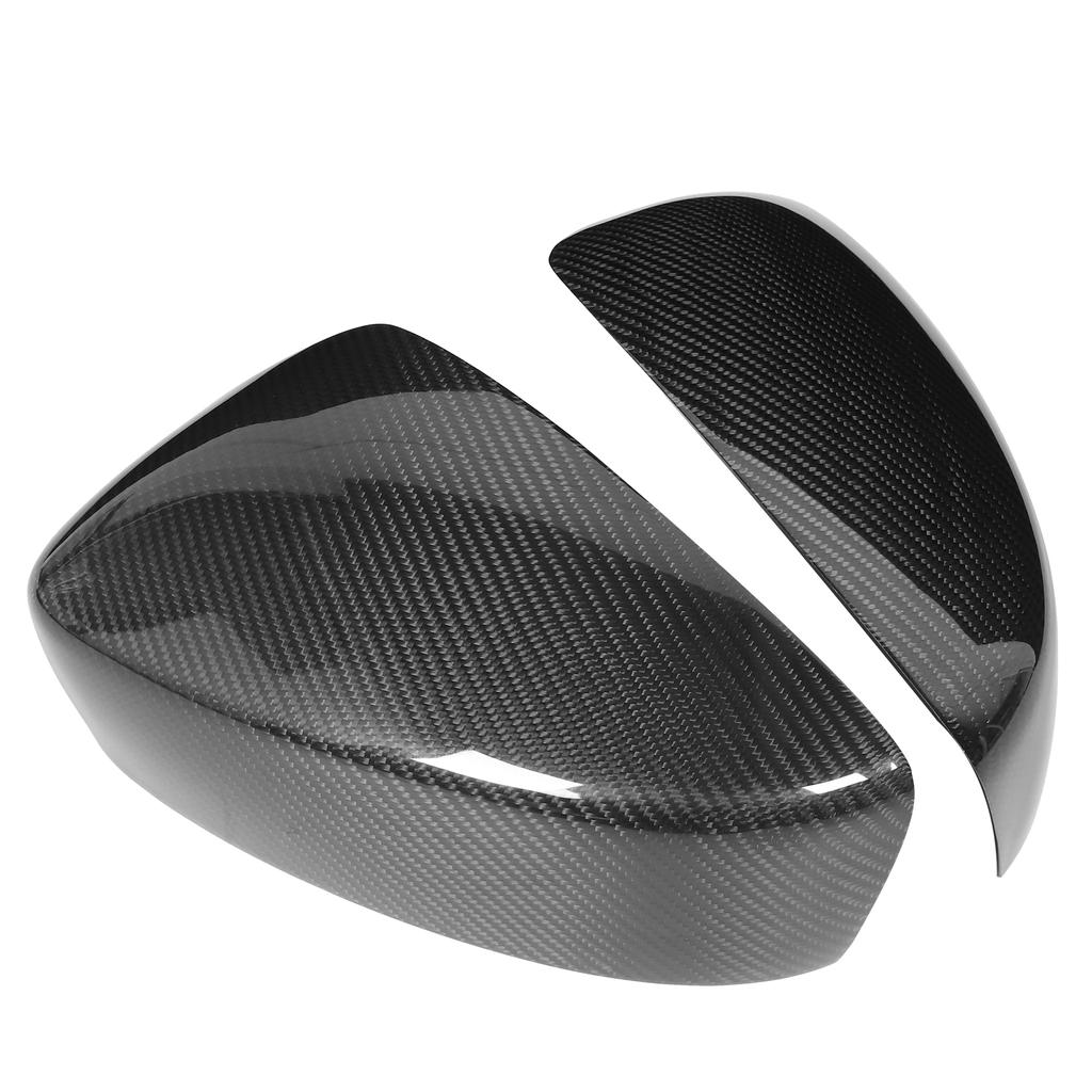 Pair Dry Carbon Fiber Rearview Mirror Cap Cover Protector Trim Fit for Mazda 3 Axela 2017‑2018