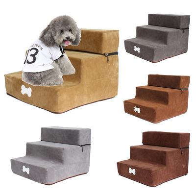 Escalera para mascotas, escalera de franela desmontable para perros, conjunto de escalera de tres pisos, escalera de lavado extraíble