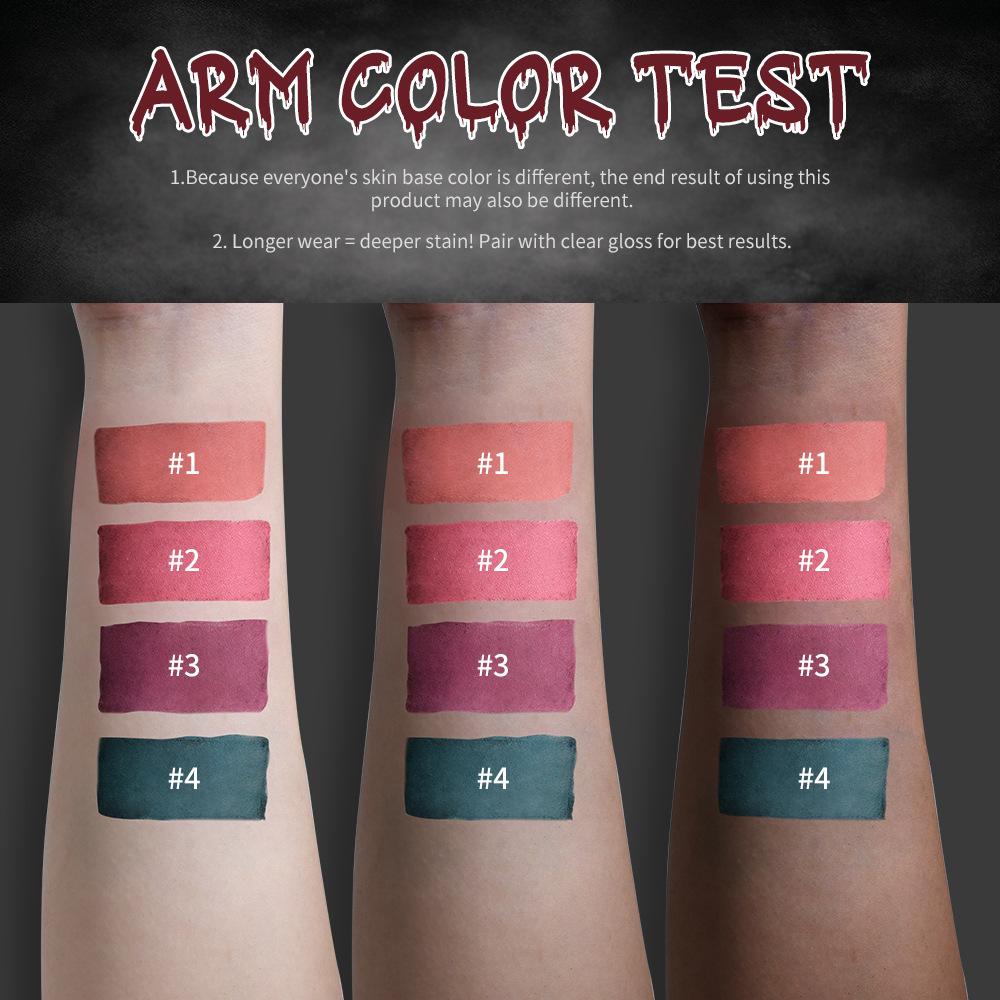 Tinta Labbra Bacio della Morte Gotico Sanguinario Opaco Lunga Durata Impermeabile Non Appiccicosa Colore Scuro nel Tempo Trucco da Vampiro