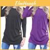 Elegante T-shirt da Donna a Manica Lunga con Dettaglio Bottoni in Vari Colori e Taglie