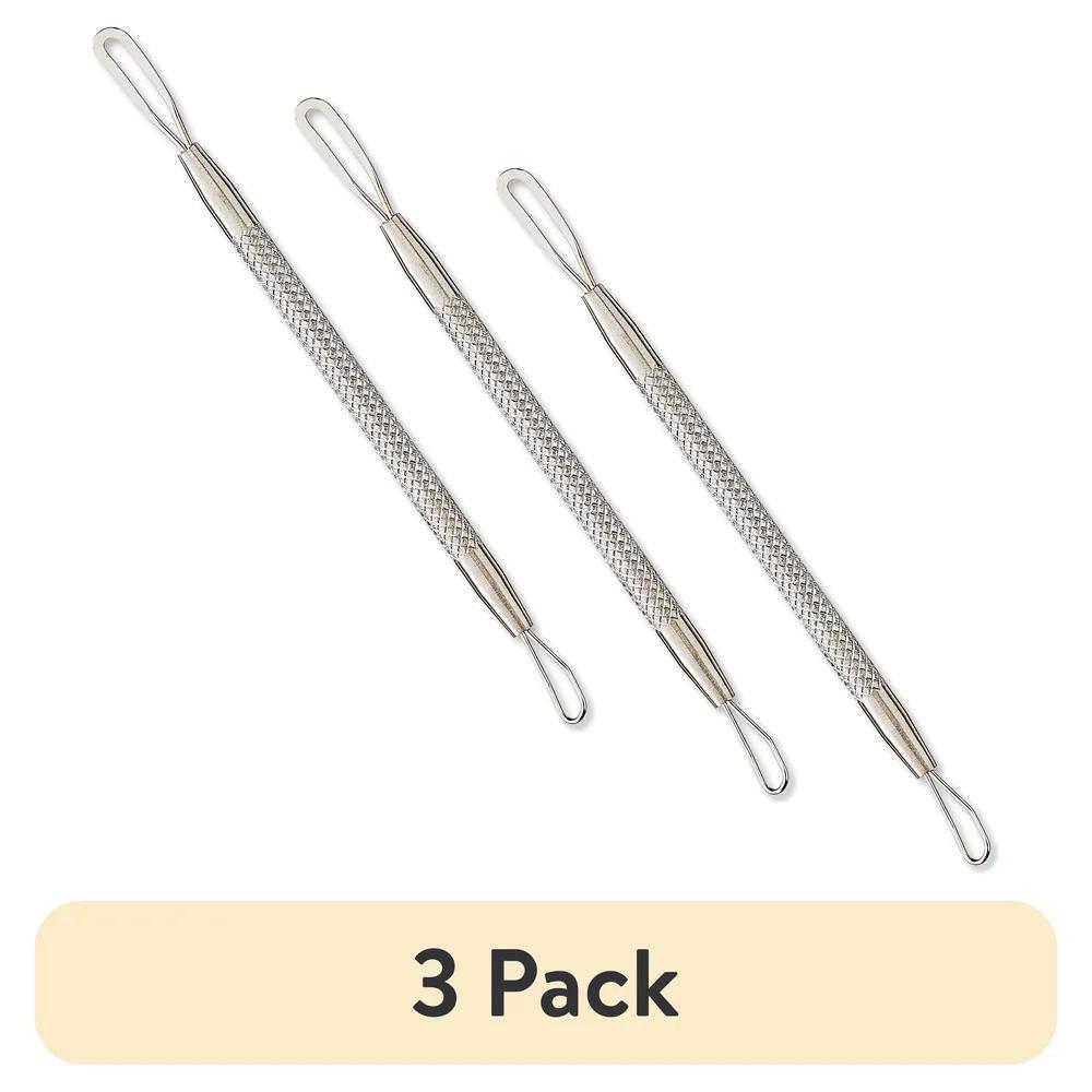 

3 Pack Stainless Steel Blemish Tool Acne Remover Dual-Ended Blackhead Whitehead Extractor Textured Grip Safe Effective Acne Care United States
