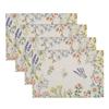 Sunflower Placemats Set of 4 18x12 Inch Summer Fruit Black and White Buffalo Plaid Linen Place Mats Wipeable Yellow Floral Table Mat