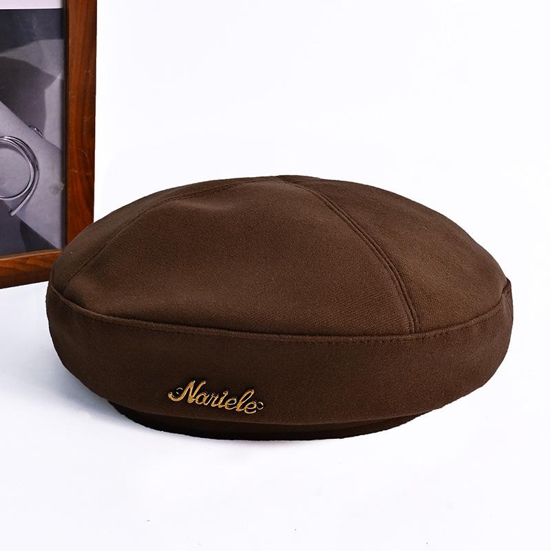 Autumn and Winter British Style Retro Hat for Women Korean Version Beret New Style Temperament Versatile Painter Hat Showing Face Small Pumpkin Hat