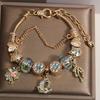 Elegant Luxury Bracelet with Shiny Synthetic Gemstones Crystal Beaded Bracelet Artificial Crystal Wrist Jewelry for Women Daily Party Dating Gift