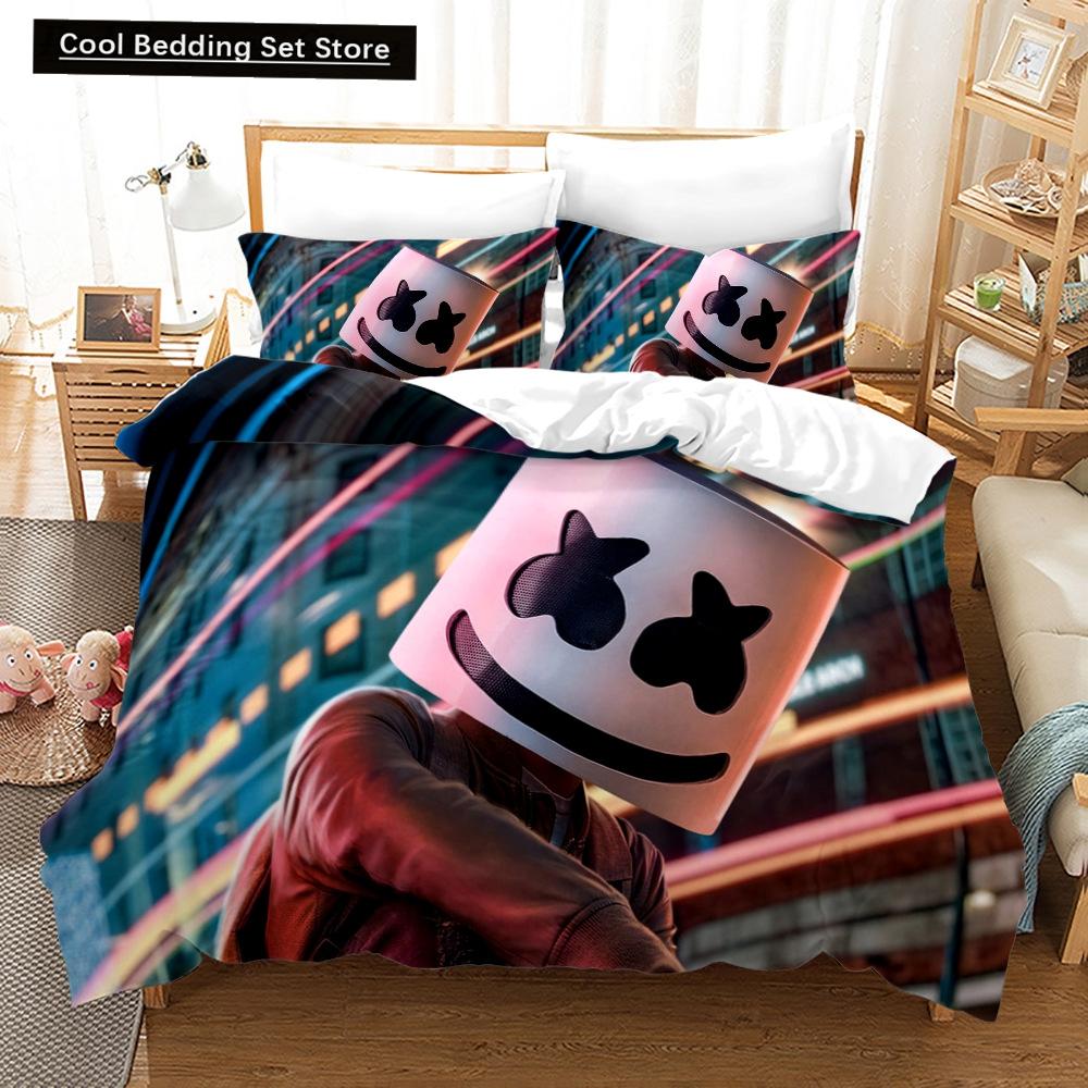 Neues 3-teiliges einseitig bedrucktes Serien-DJ-Digitaldruck-Bettbezug-Bettwäscheset Bequemes atmungsaktives Laken Bettdecke Bettset