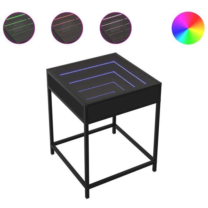 VidaXL Table de chevet avec LED infini noir 40x40x51 cm 3284091
