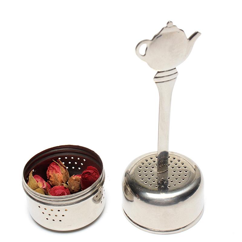 Infusore per Tè in Acciaio Inossidabile Colino Cilindrico Filtro per Spezie Erbe Palline Condimento Catena Appendi Accessori da Cucina