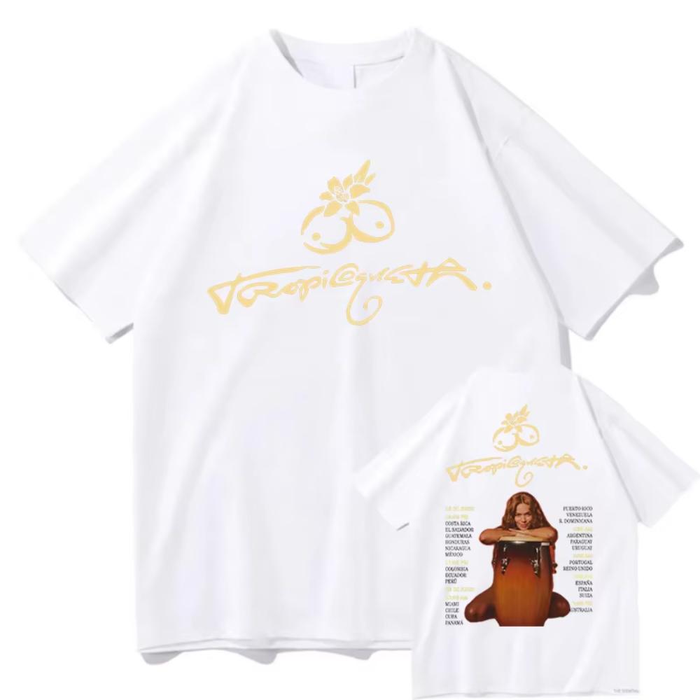 KAROL G Tropicoqueta Tour 2025 T-shirt Summer Short Sleeve Cotton Tshirt for Male Loose Unisex Streetwear Hip Hop Women Tops Tee