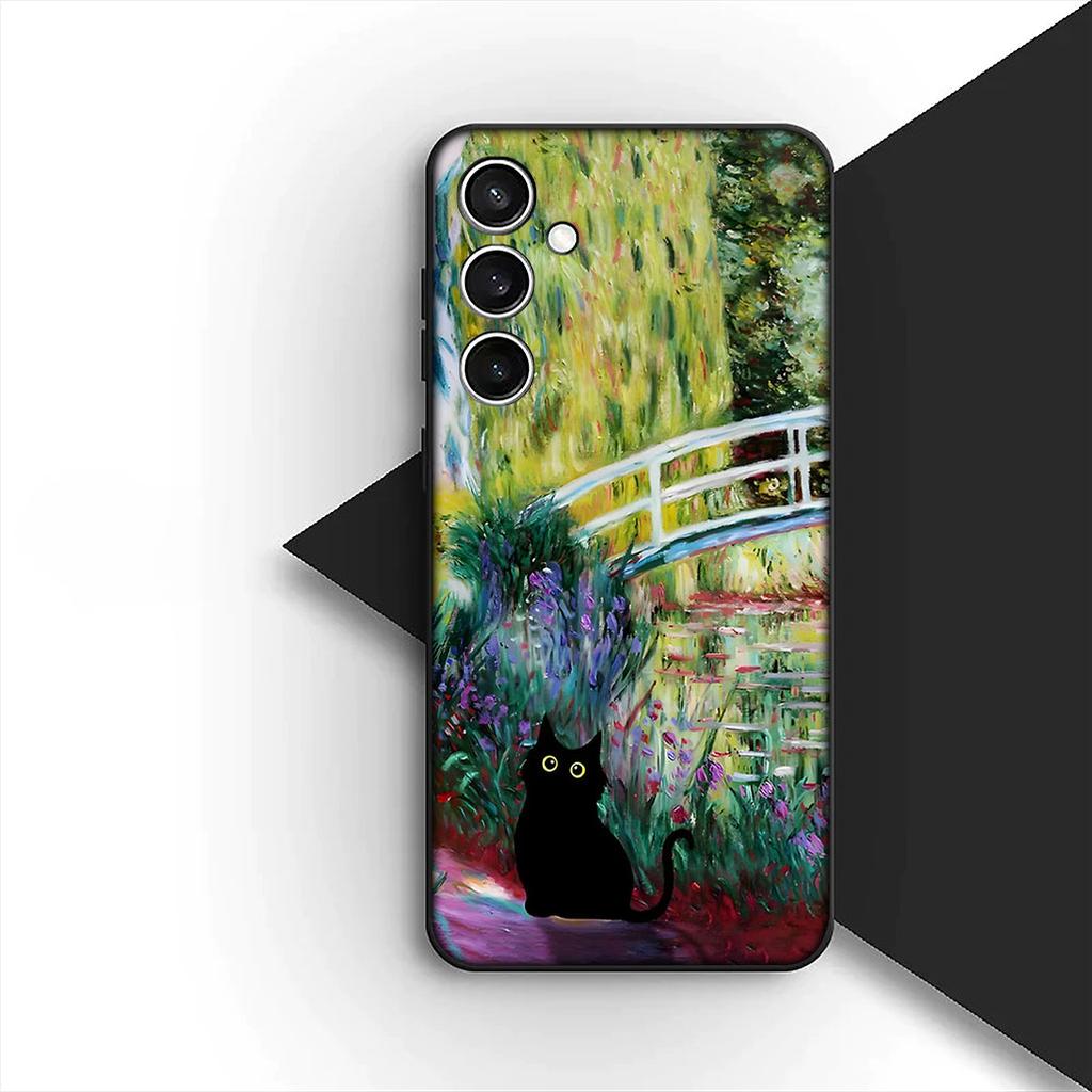 Coque de Protection pour Xiaomi Redmi 15 15C A3 A4 A5 9A 9C NFC Note 9 Pro Coque de Téléphone Claude Monet Nénuphar Chat