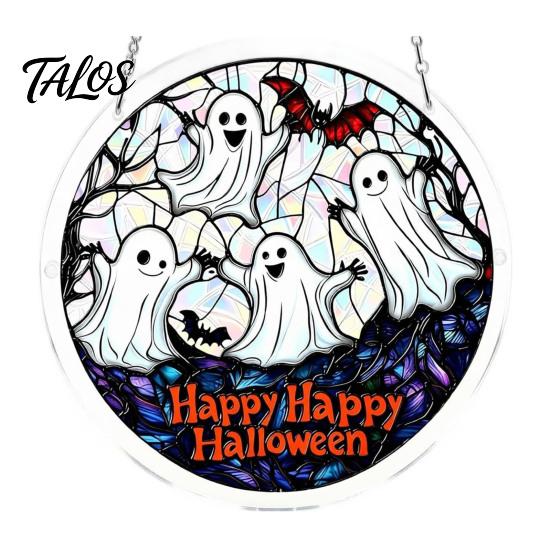 Educational Handmade Art Kit Halloween Moon Black Cat Suncatcher Jigsaw Puzzle, 2D Acrylic Mystical Feline Window Hanging Stained Glass Style