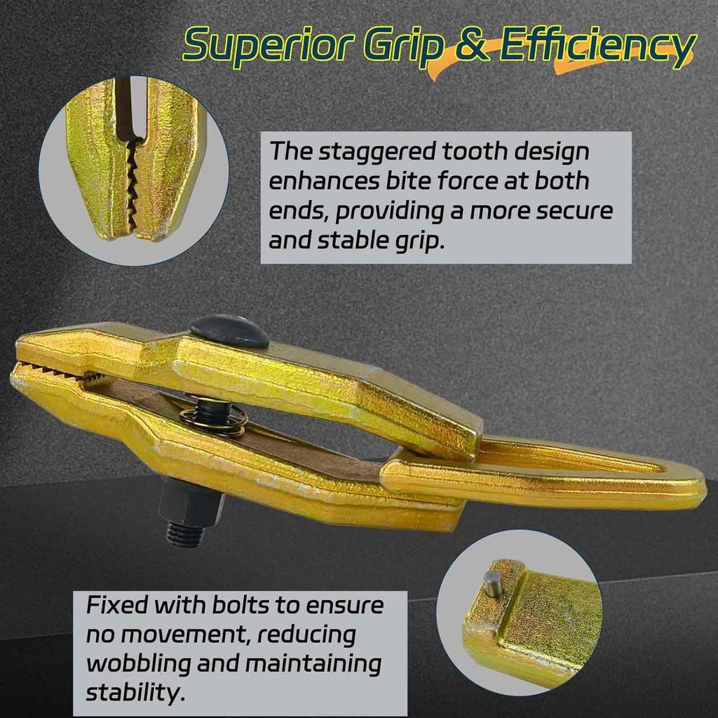 2 Ton Long Nose Pull Clamp for Car Body Repair, Self-Tightening Frame Grip Tool