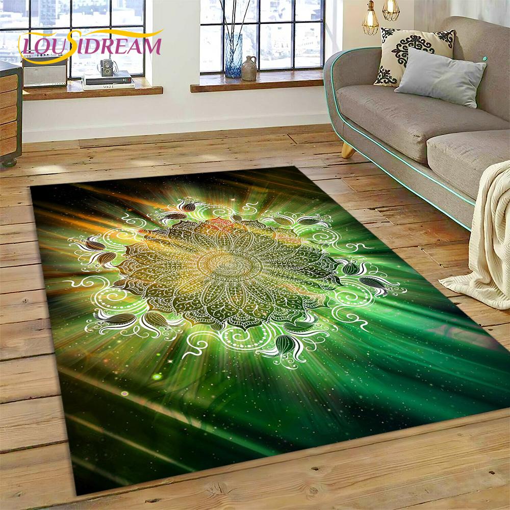 Meditace Mandala Bohemia Duch Přírody Jógový Koberec Kobereček pro Domácí Obývací Pokoj Ložnici Pohovku Dekorace, Oblastní Koberec Protiskluzová Podložka