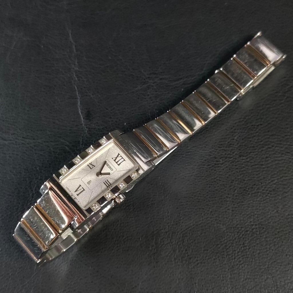 [USED] SEIKO Lucia 1F20 Silver Diamond Bezel Quartz