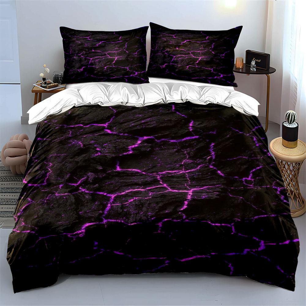 Purple Lightning Cracks Pattern. Bedding Sets Duvet Cover Sets Duvet Covers Pillowcases(1 * Duvet Cover 2 * Pillowcases, Without Duvet Insert)
