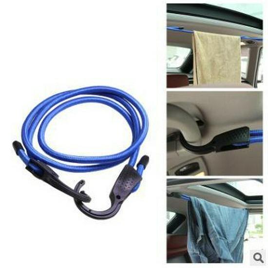 Multipurpose Car and Indoor Clothes Hanging Rope for Travel 1.5m Black