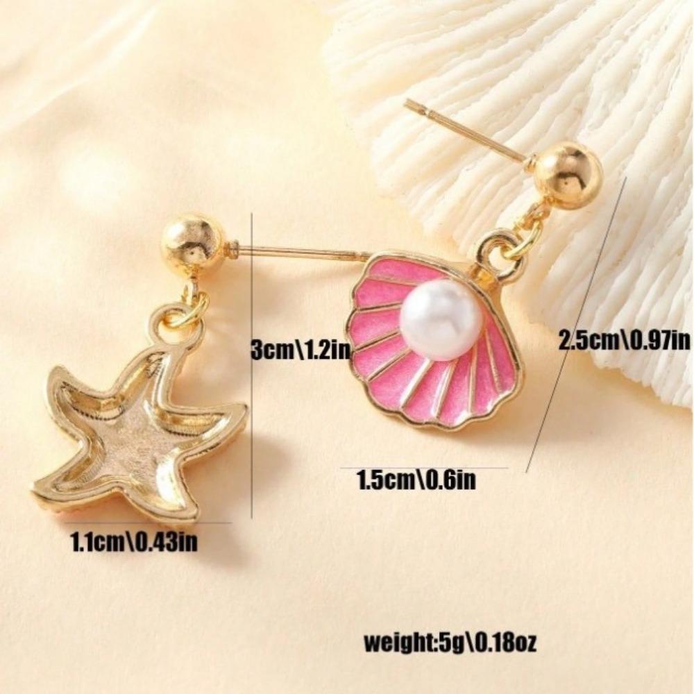 Trendy Imitation Pearl Earrings for Women Geometric Starfish Earrings Wedding Jewelry