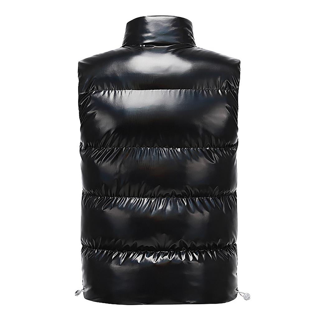 Men's Solid-color Zipper Vest, Men's And Women's Stand-up Collar Sleeveless Outdoor Casual Warm Vest Jacket