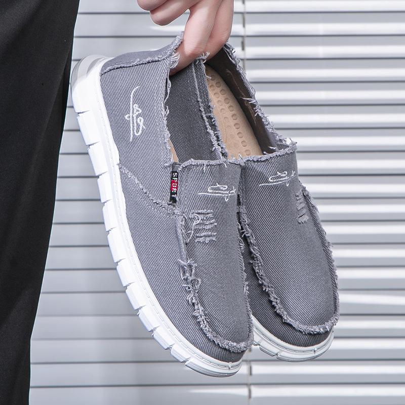 Men s washed cloth shoes men s cloth shoes men s beggar shoes non-slip and wear-resistant casual shoes canvas shoes men s work shoes 39