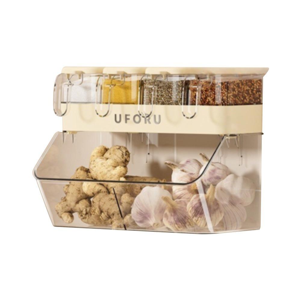 

Large Capacity Condiment Box No Drilling Needed Seasoning Box Set Kitchen Use A2