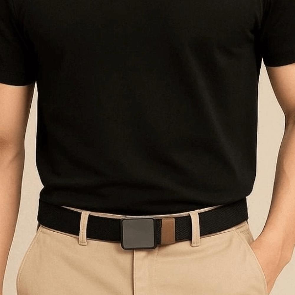 Zinc Zinc Alloy Both Sides Available Belt Texture Nylon Waistband Adjustable Men Weaving Belt Suit