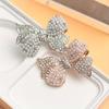 Creative Ladies Luxury Sparkly Boutique Bow Brooch Rhinestone Pearl Decorated Bow Badge Ladies Party Banquet