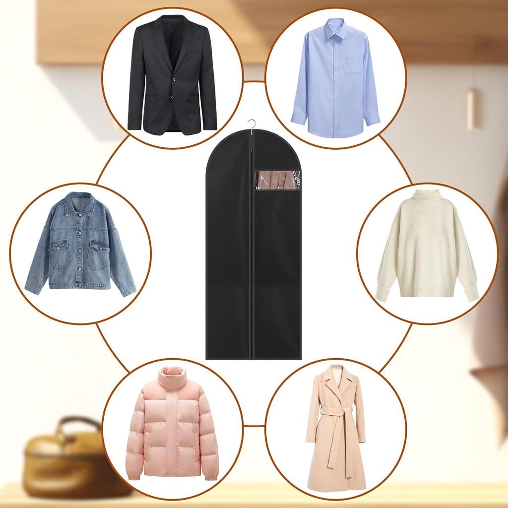 Hanging Garment Bag, 55'' Suit Cover with Clear Window, Garment Bags for Hanging Clothes, Dress Bags for Gowns, Dress Storage Bags for Closet