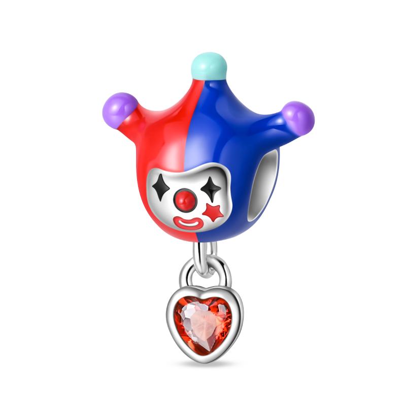 

Brand New Arrivals Colorful Clown balloon Poker Amusement Park Series Copper Metal Dangle Charm Bead Component Compatible With Authentic Original