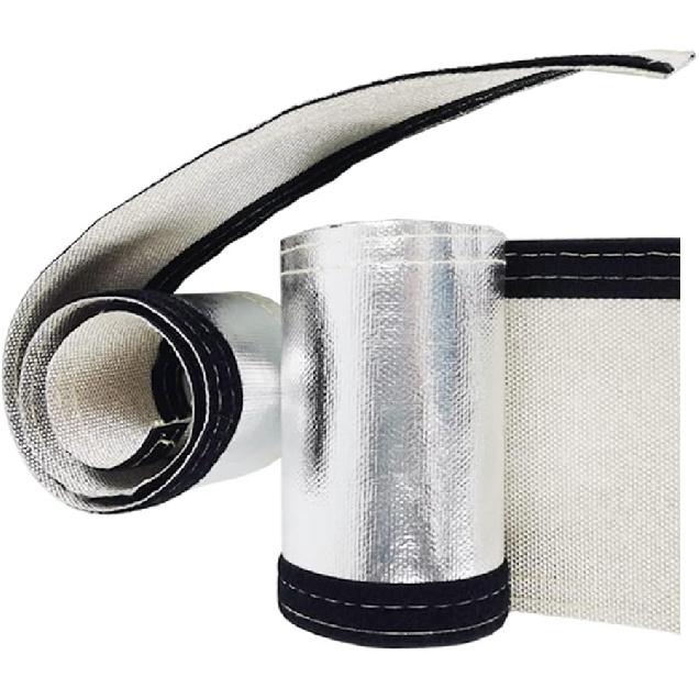 Aluminized Heat Shroud Sleeving Heat Shield Fuel line Wire Protection Silver Hose Heat wrap with 10 Pcs Metal Zip Ties (Silver 3/4''I.D. x 3FT)