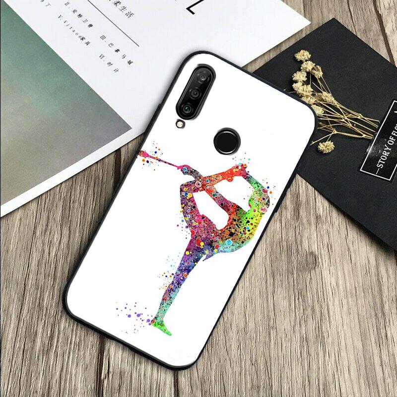 Gymnastics Watercolor Printing For Huawei Nova Y91 Y90 Y60 Y70 Y61 Y72 Y73 3i 7i 8i 11 12i 9 10 SE P20 P30 Pro P40 Lite Case