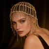 Nouvelle Chaîne de Cheveux à Strass Mode pour Femmes, Personnalité Européenne et Américaine, Filet Exagéré à Franges Multi-Couches Accessoires de Cheveux Couvre-chef Couvre-chef