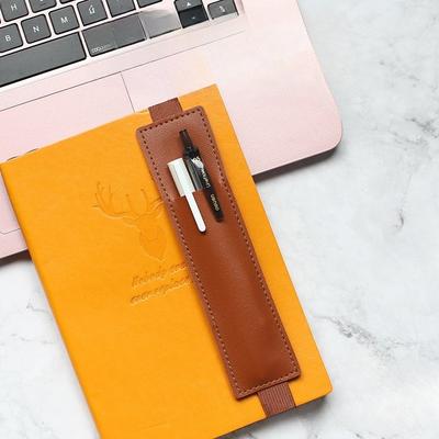 Elastic Leather Pen Sleeve PU Pencil Holder Bookmark Clip for Tablet Laptop Notebook Stylus Pen Portable Protective Case