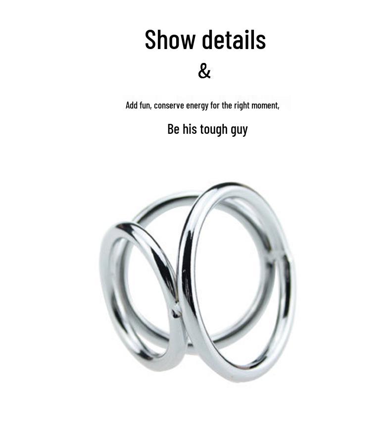 Men's Triple Restraint Metal Cock Ring Set - BDSM Erotic Device