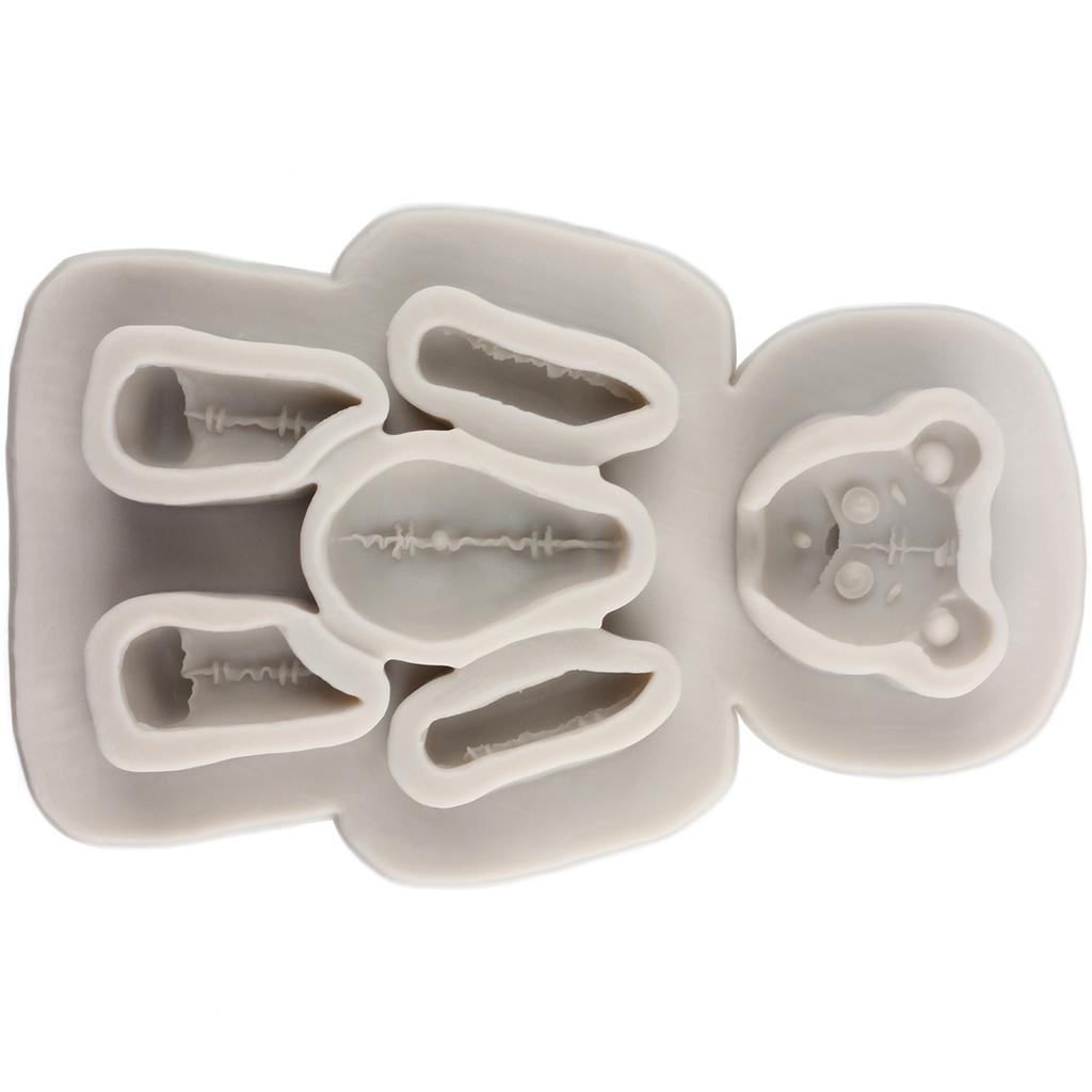 Bear Silicone Mould Baby Birthday Fondant Cake Decorating Tools DIY Cupcake Topper Candy Polymer Clay Moulds Chocolate Gumpaste Mould