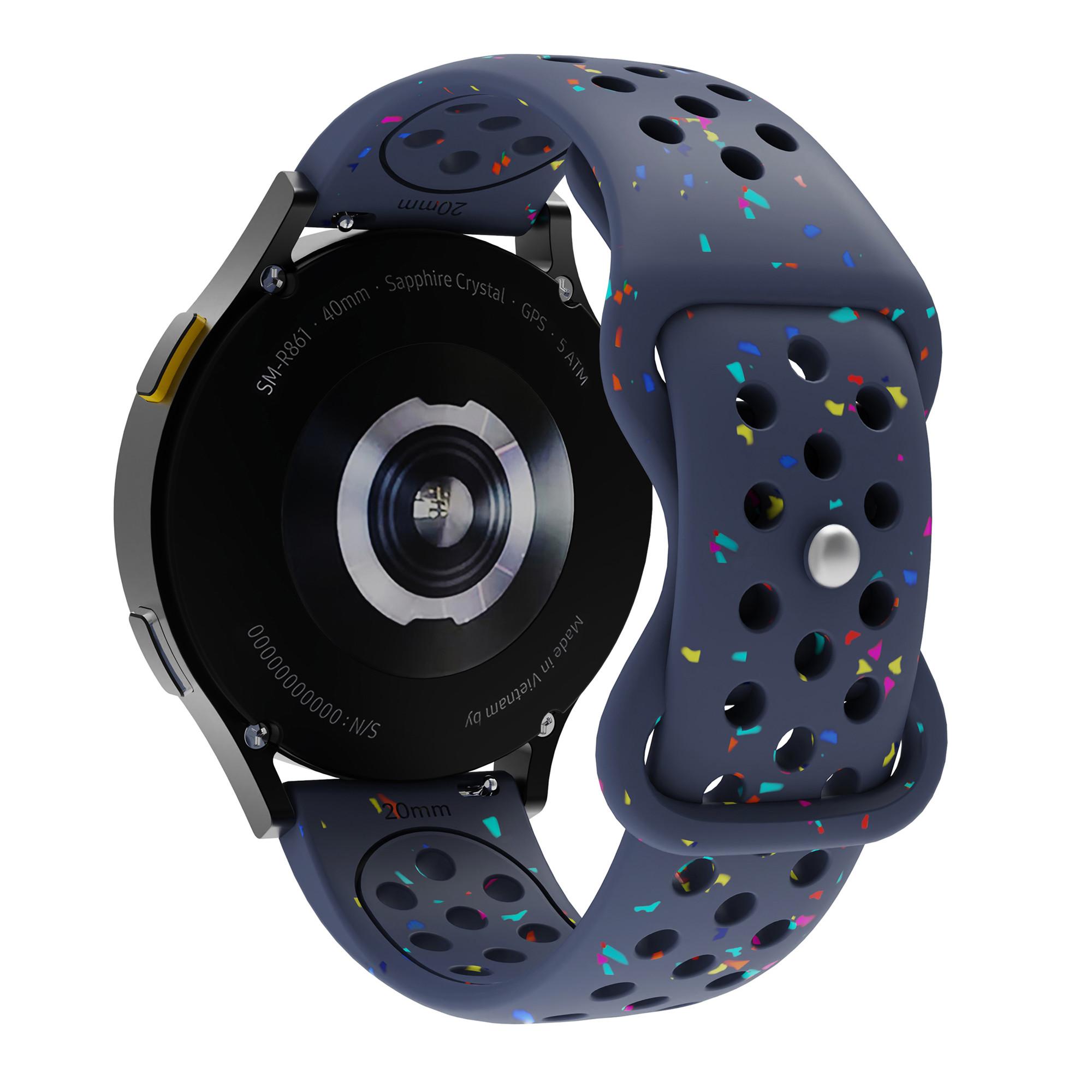 

20mm Replacement Strap for Samsung Galaxy Watch7 44mm/40mm Color Dot Silicone Watch Band Multi Hole Design I